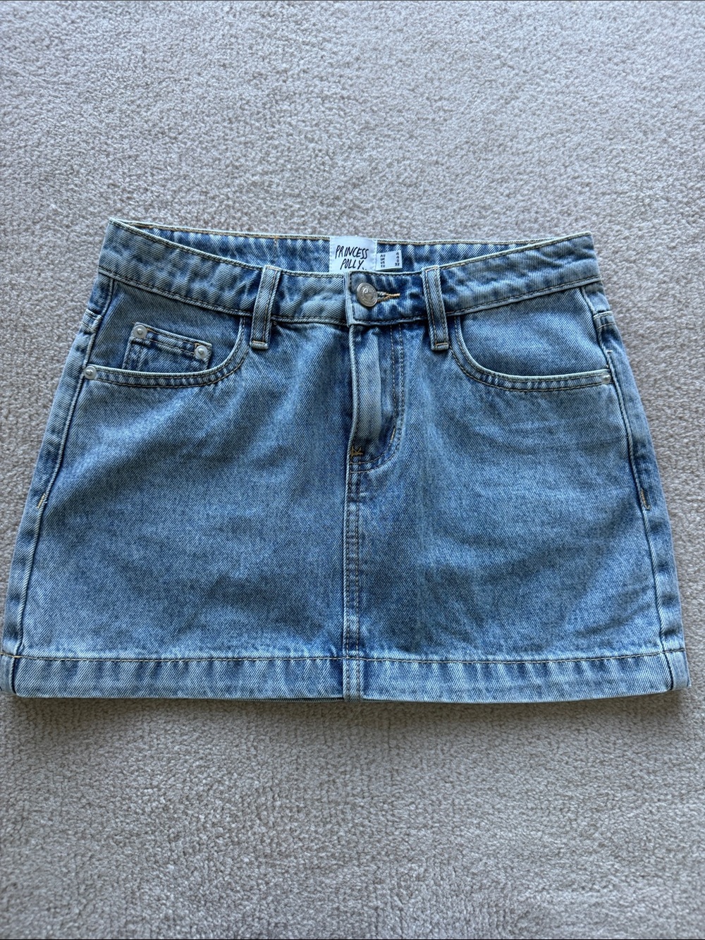 Princess Polly Light Blue Denim Mini Skirt
